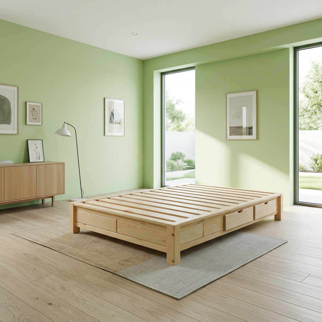 Base de Madera con 4 cajones